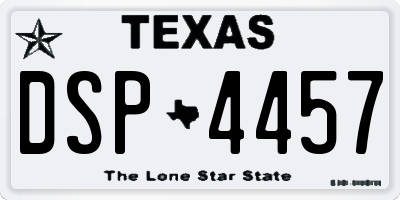 TX license plate DSP4457
