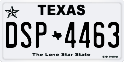 TX license plate DSP4463