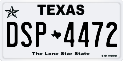 TX license plate DSP4472