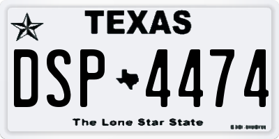 TX license plate DSP4474