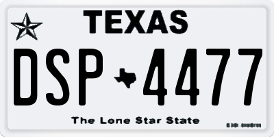 TX license plate DSP4477