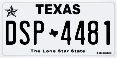 TX license plate DSP4481