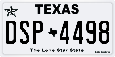 TX license plate DSP4498