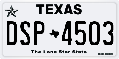 TX license plate DSP4503