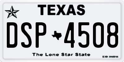TX license plate DSP4508