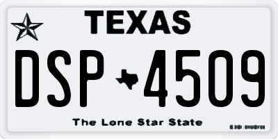 TX license plate DSP4509