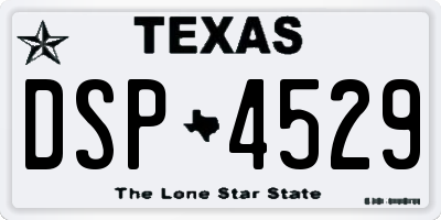 TX license plate DSP4529