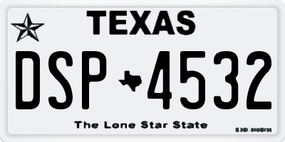 TX license plate DSP4532