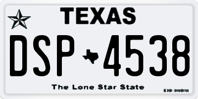 TX license plate DSP4538
