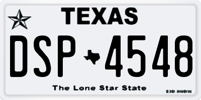 TX license plate DSP4548