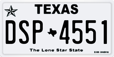 TX license plate DSP4551