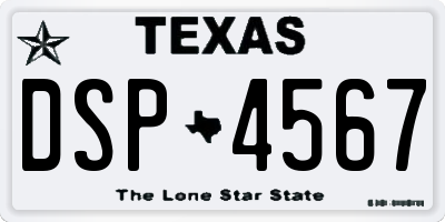 TX license plate DSP4567