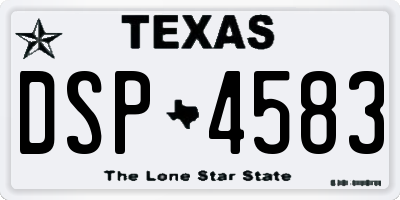 TX license plate DSP4583