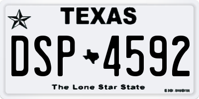 TX license plate DSP4592