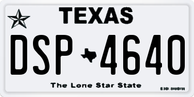 TX license plate DSP4640