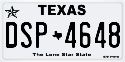 TX license plate DSP4648