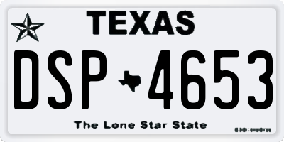 TX license plate DSP4653