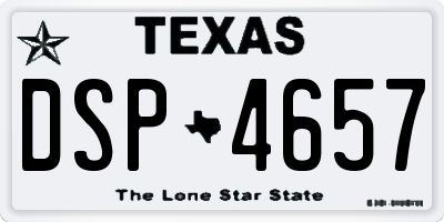 TX license plate DSP4657