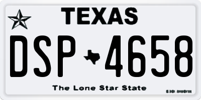 TX license plate DSP4658