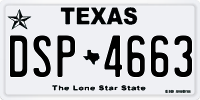 TX license plate DSP4663
