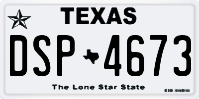 TX license plate DSP4673