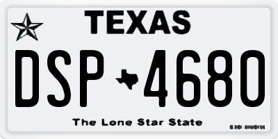 TX license plate DSP4680