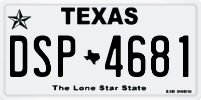 TX license plate DSP4681