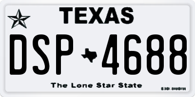 TX license plate DSP4688