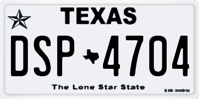TX license plate DSP4704