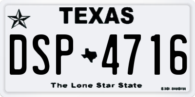 TX license plate DSP4716