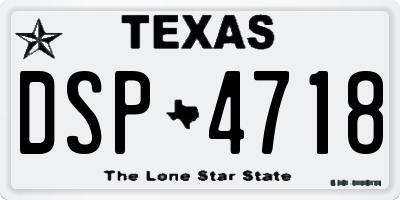 TX license plate DSP4718
