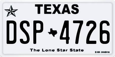 TX license plate DSP4726