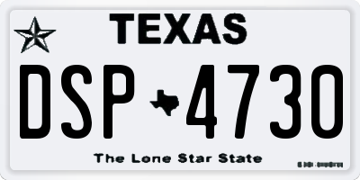TX license plate DSP4730