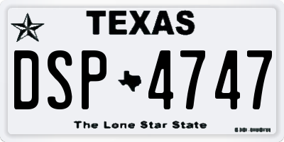 TX license plate DSP4747
