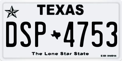 TX license plate DSP4753