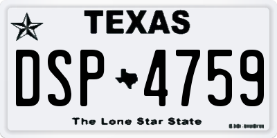TX license plate DSP4759