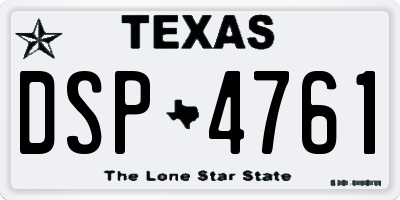 TX license plate DSP4761