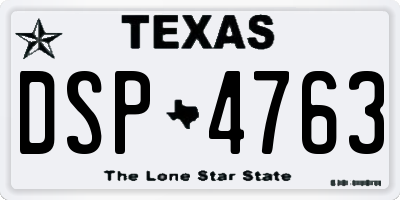 TX license plate DSP4763