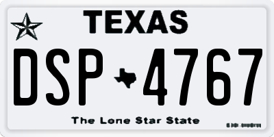 TX license plate DSP4767