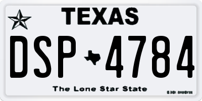 TX license plate DSP4784