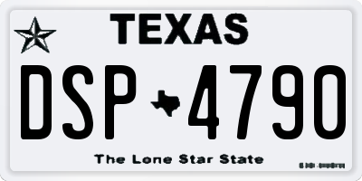 TX license plate DSP4790