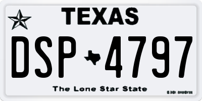 TX license plate DSP4797