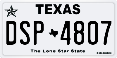 TX license plate DSP4807