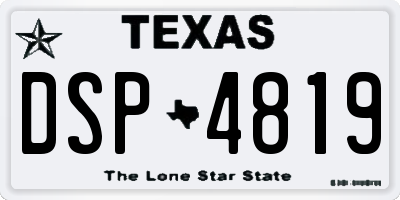 TX license plate DSP4819