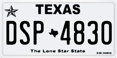 TX license plate DSP4830