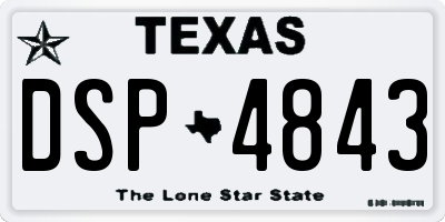 TX license plate DSP4843