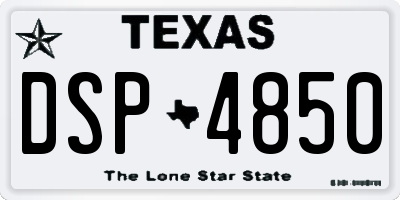 TX license plate DSP4850