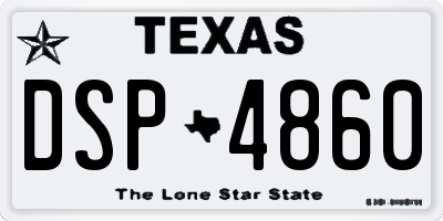 TX license plate DSP4860