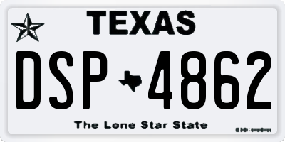 TX license plate DSP4862