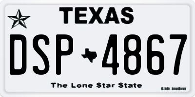 TX license plate DSP4867